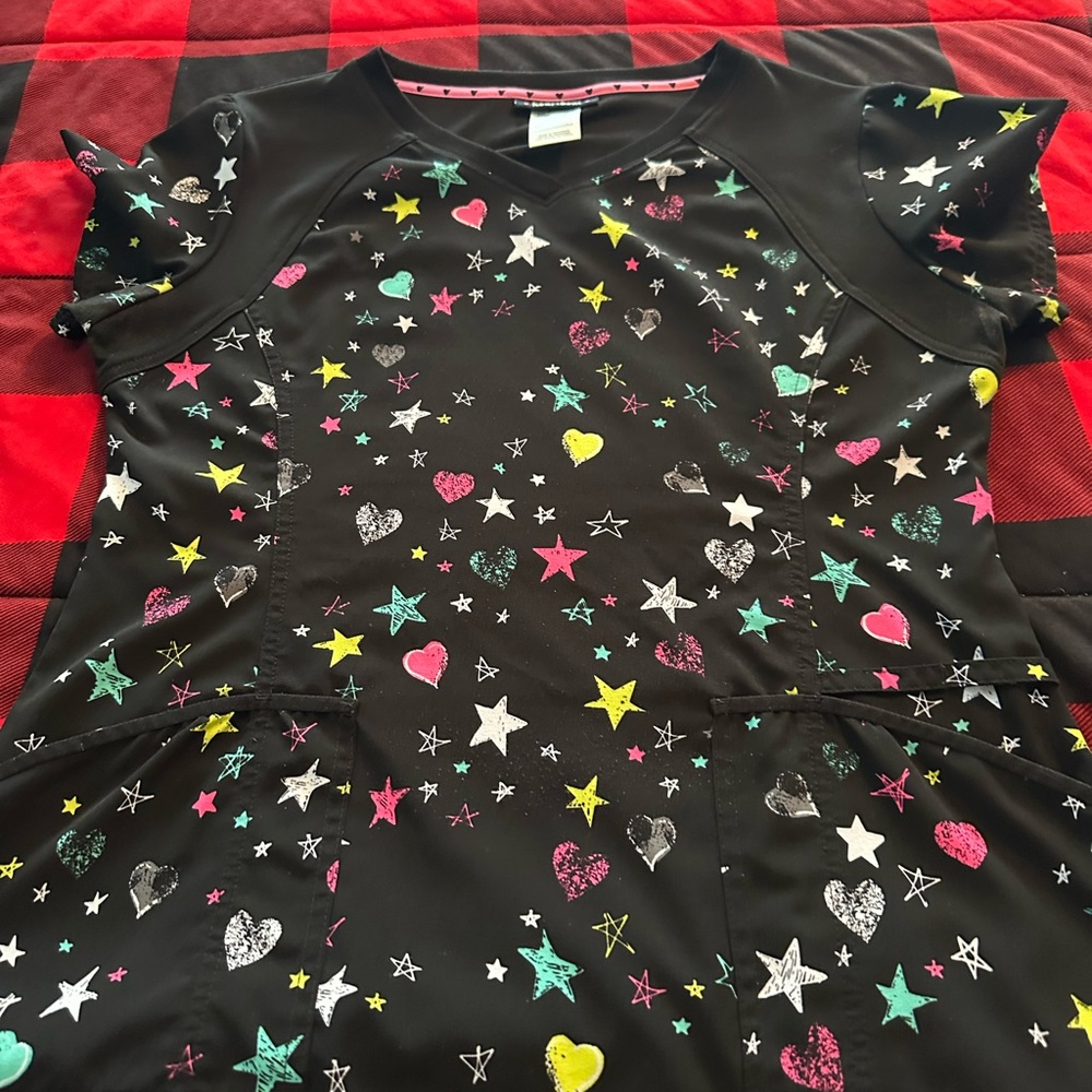 Women's Heart Soul Printed Scrub Top